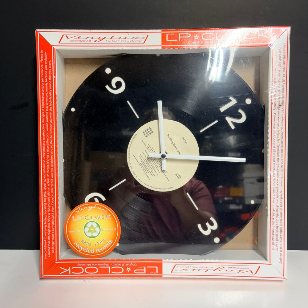 Vinylux Pet Shop Boys Actually Recycled Vinyl Record‎ Wall Clock 12 Inch Black